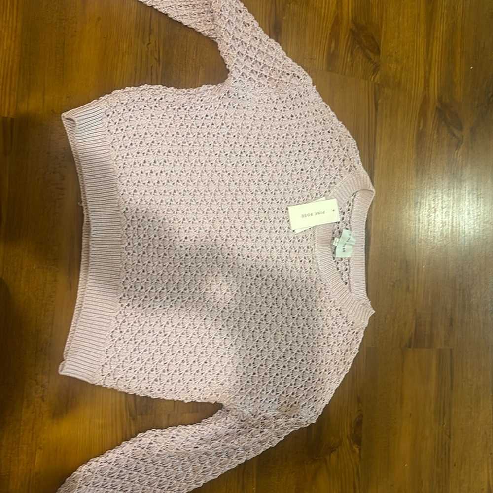 Pink Rose sweater, size small.